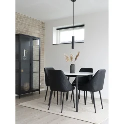 Paris Pendelleuchte - Schwarze Lampe mit 120 cm Stoffkabel