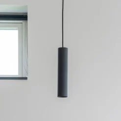 Paris Pendelleuchte - Schwarze Lampe mit 120 cm Stoffkabel
