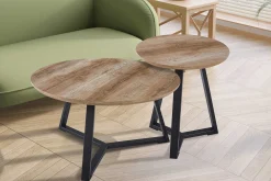 Paso" Dekor Altes Eichenholz Couchtisch | H41 x B80 x T80 cm