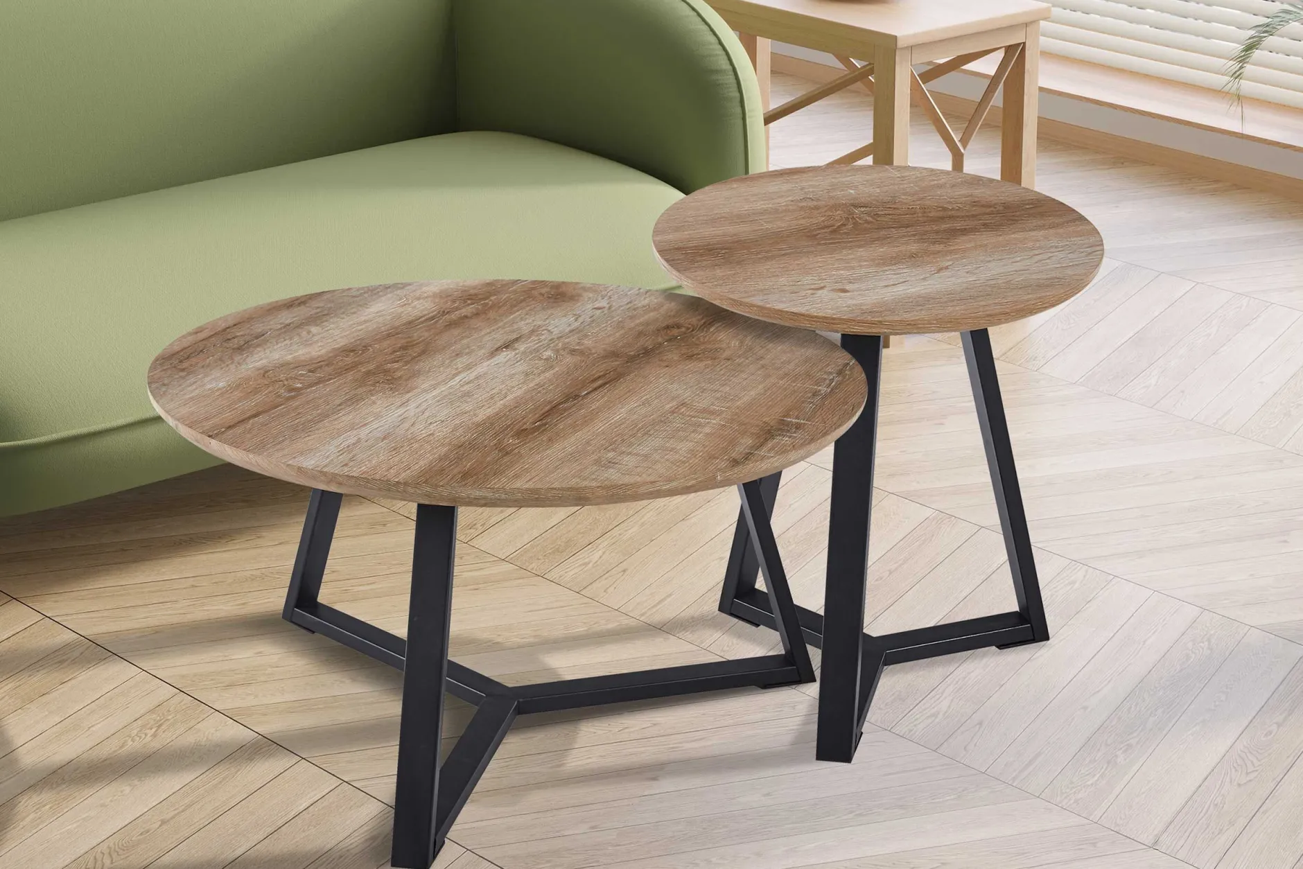 Paso" Dekor Altes Eichenholz Couchtisch | H41 x B80 x T80 cm