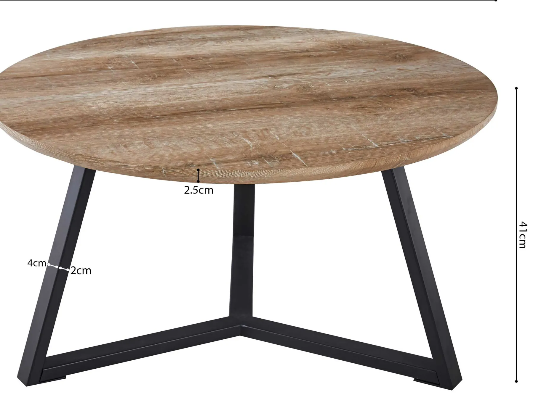 Paso" Dekor Altes Eichenholz Couchtisch | H41 x B80 x T80 cm