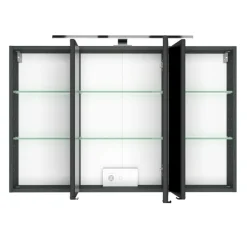 PiscaBadezimmer : Wandschränke, Spiegelschrank, Waschbeckenschrank - graphitgrau