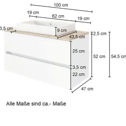 PiscaBadezimmer : Wandschränke, Spiegelschrank, Waschbeckenschrank - graphitgrau