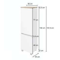 PiscaBadezimmer : Wandschränke, Spiegelschrank, Waschbeckenschrank, Säulenschrank - Eiche Dekor
