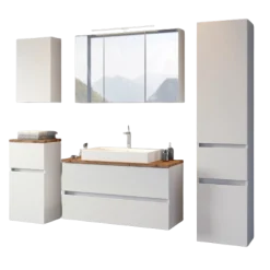 PiscaBadezimmer : Wandschränke, Spiegelschrank, Waschtischschrank, Säulenschrank - weiß
