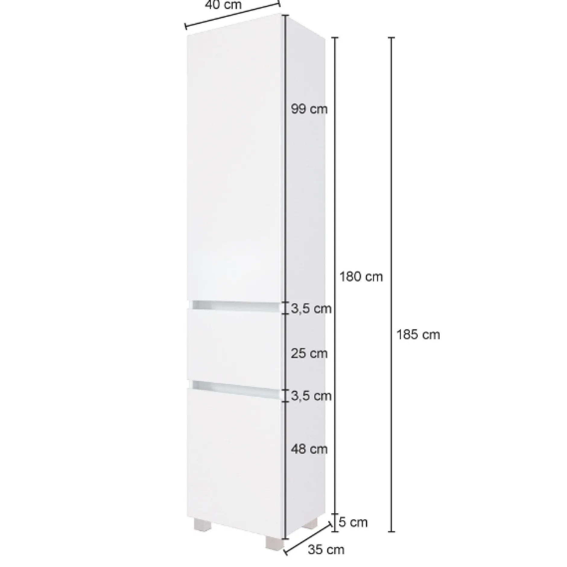PiscaBadezimmer : Wandschränke, Spiegelschrank, Waschbeckenschrank, Säulenschrank - Eiche Dekor