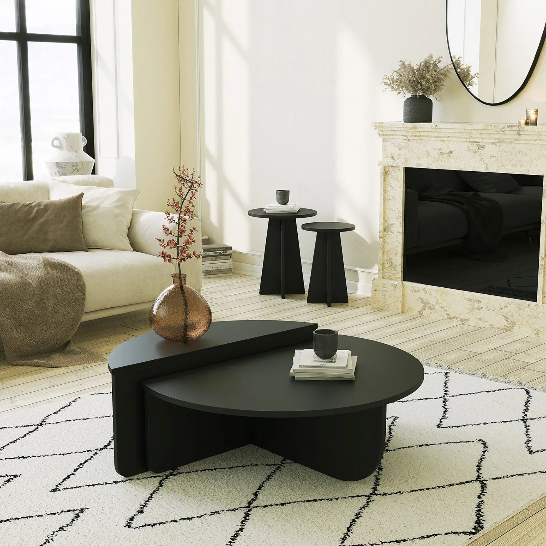 Podium Couchtisch | 100 % MELAMIN | Schwarz