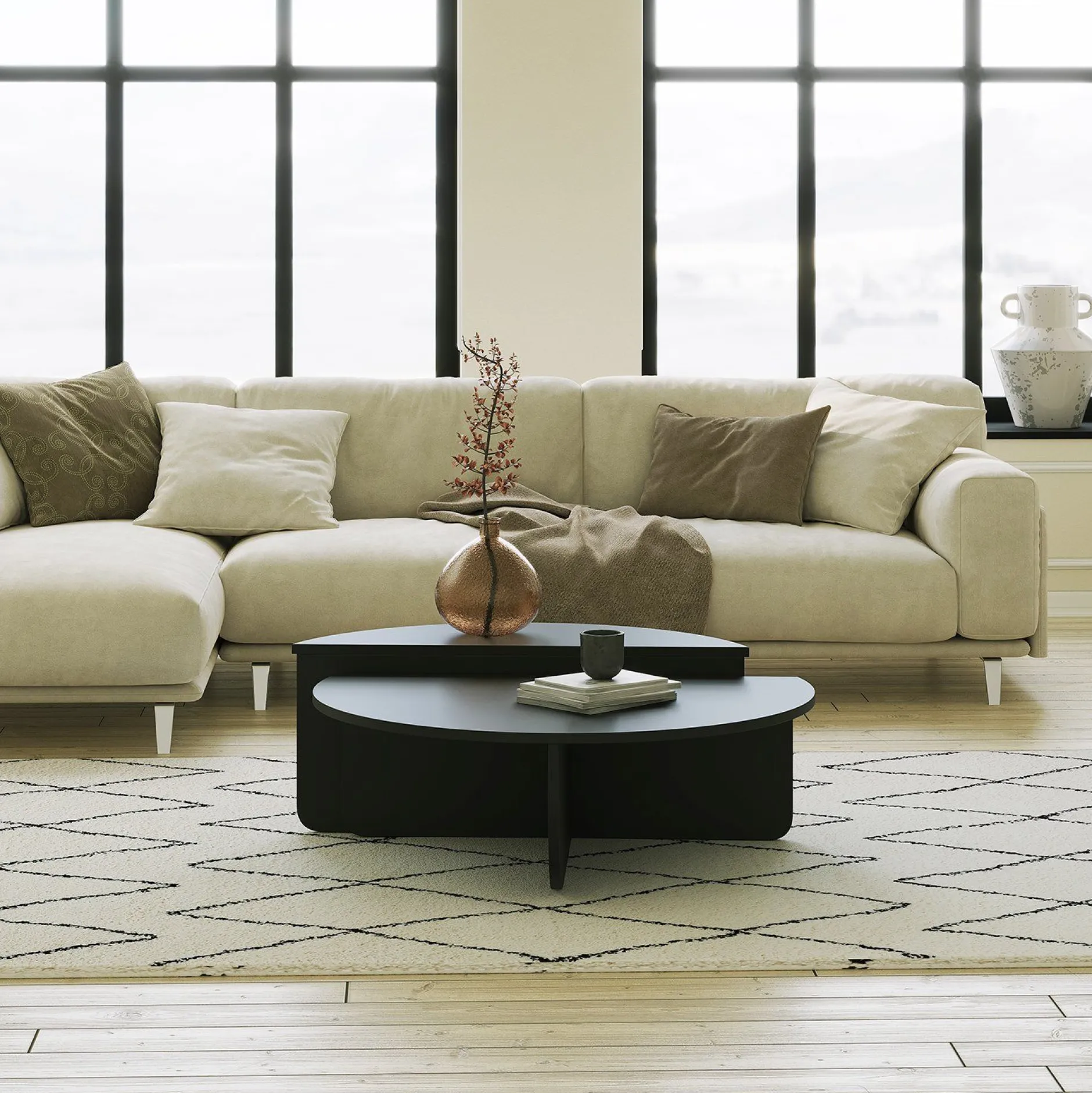Podium Couchtisch | 100 % MELAMIN | Schwarz