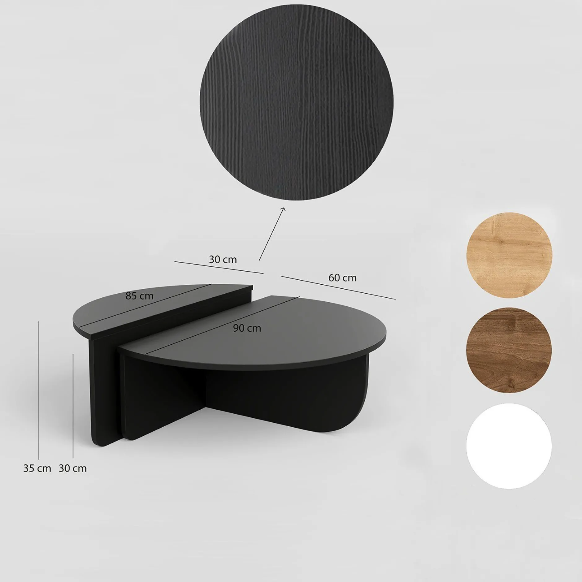 Podium Couchtisch | 100 % MELAMIN | Schwarz