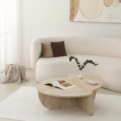 Podium Couchtisch | 100 % MELAMIN | Travertin