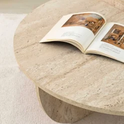 Podium Couchtisch | 100 % MELAMIN | Travertin