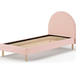 Polsterbett Maeva 90x200cm - rosa Bouclé-Stoff