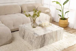 Prizma Couchtisch | 90x90x35cm | Marmor Dekor