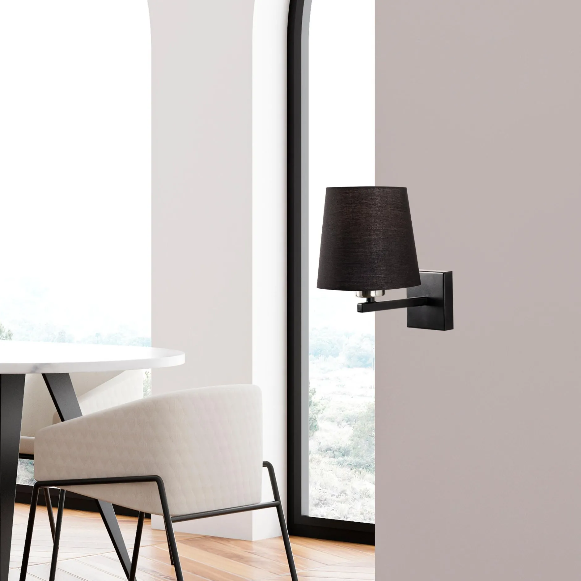 Profil Wandleuchte | METALLGEHÄUSE | Schwarz, Nickel, Creme