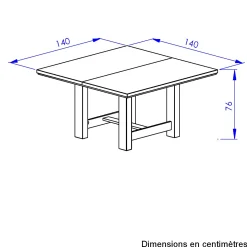Quadratischer Esstisch Basalte | 140 x 140 x 76 cm | Viking Oak Design