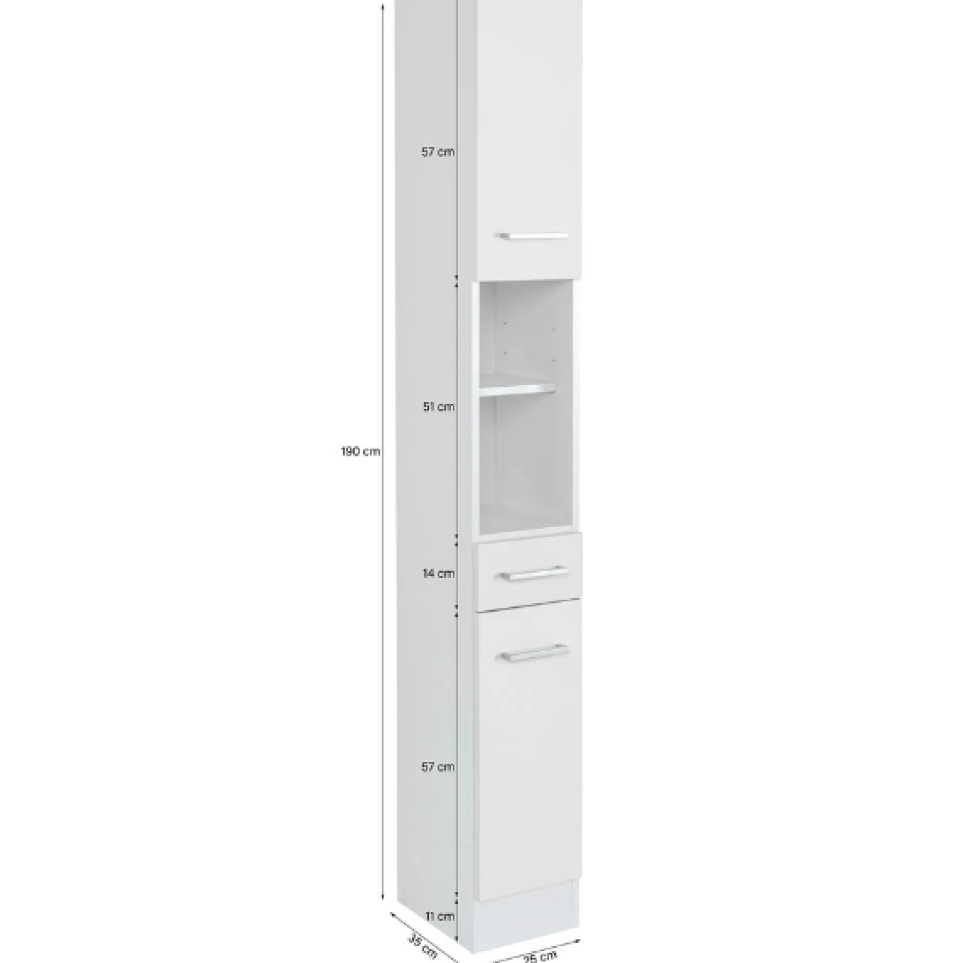 RiccaBadezimmer : Spiegelschrank, Waschtischunterschrank, Säulenschrank - weiß