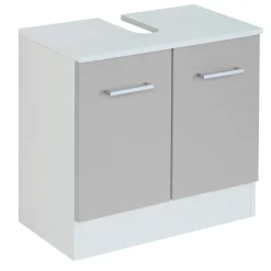 RiccaBadezimmer : Wandschrank, Badezimmerschrank, Spiegelschrank, Waschbeckenunterschrank - grau