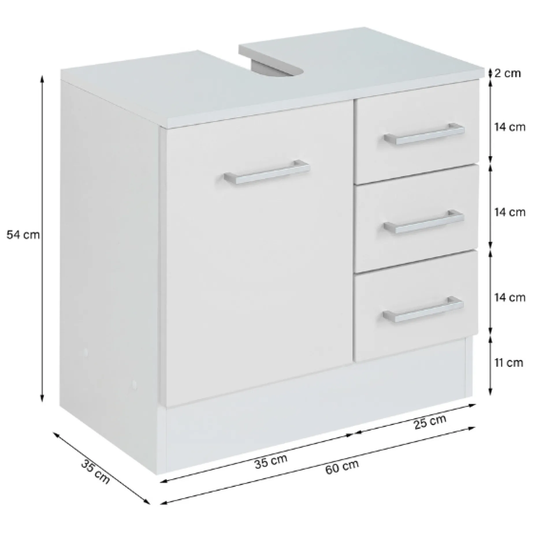RiccaBadezimmer : Wandschrank, Badezimmerschrank, Spiegelschrank, Waschbeckenunterschrank, Säulenschrank - grau