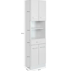 RiccaBadezimmer : Wandschrank, Badezimmerschrank, Spiegelschrank, Waschbeckenunterschrank, Säulenschrank - grau