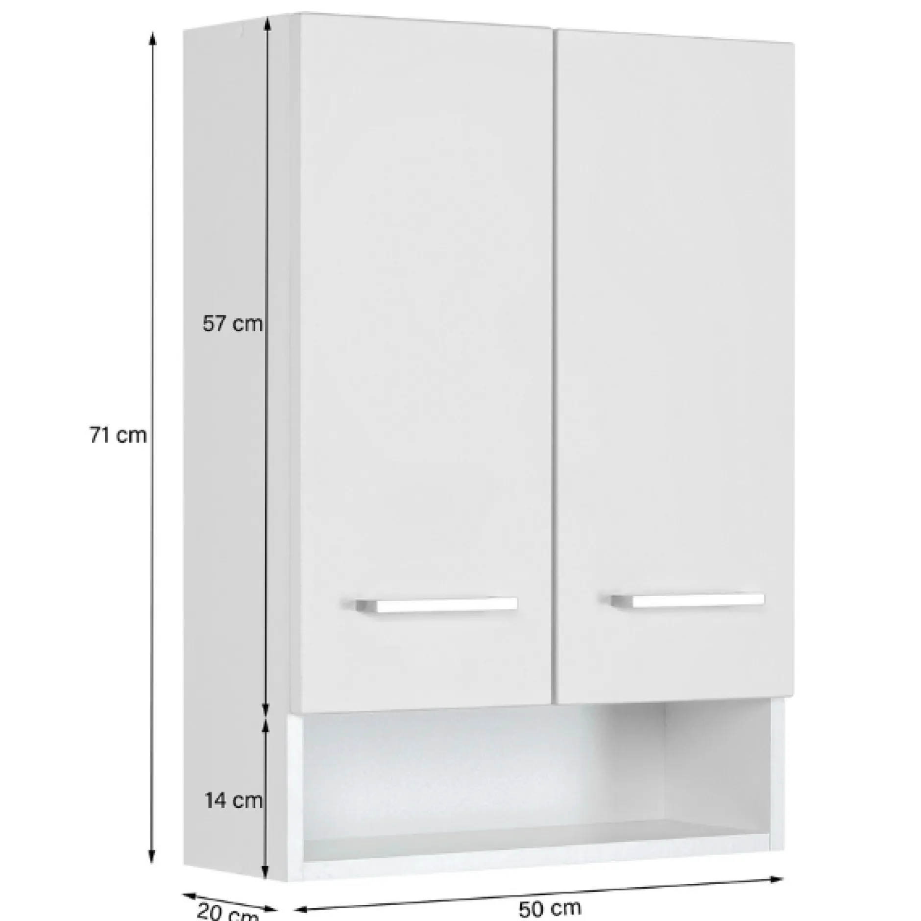 RiccaBadezimmer : Wandschrank, Badezimmerschrank, Spiegelschrank, Waschbeckenunterschrank, Säulenschrank - weiß