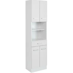 RiccaBadezimmer : Wandschrank, Badezimmerschrank, Spiegelschrank, Waschbeckenunterschrank, Säulenschrank - weiß