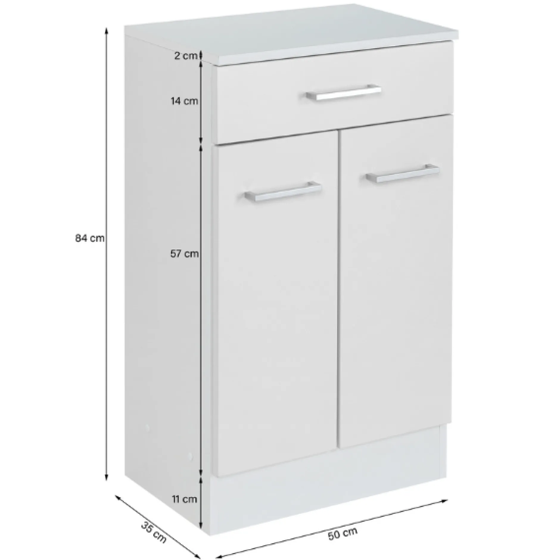 RiccaBadezimmer : Wandschrank, Badezimmerschrank, Spiegelschrank, Waschbeckenunterschrank, Säulenschrank - weiß
