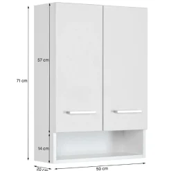 RiccaBadezimmer : Wandschrank, Badezimmerschrank, Spiegelschrank, Waschbeckenunterschrank, Säulenschrank - weiß