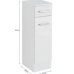 RiccaBadezimmer : Wandschrank, Badezimmerschrank, Spiegelschrank, Waschbeckenunterschrank, Säulenschrank - grau