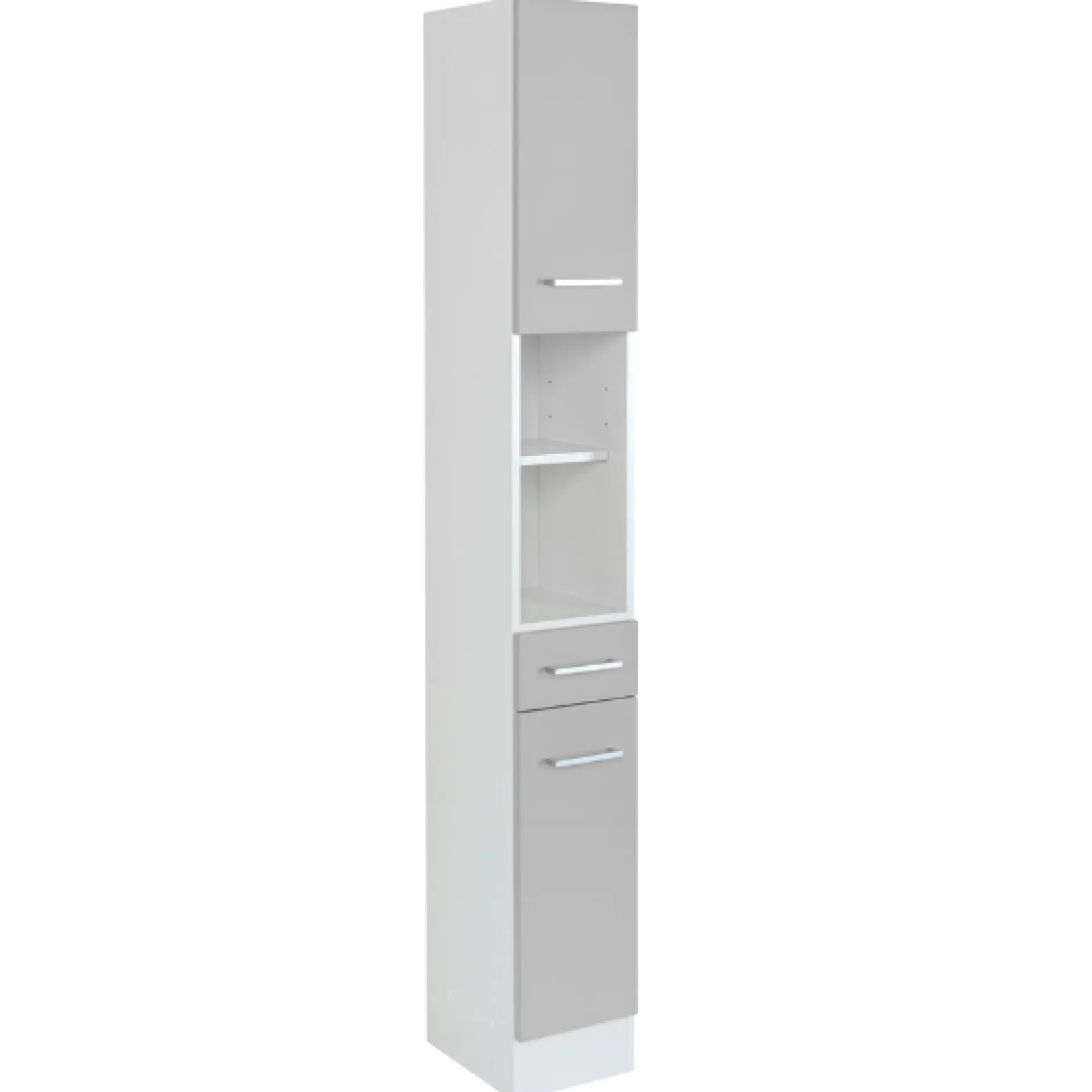 RiccaBadezimmer : Wandschrank, Badezimmerschrank, Spiegelschrank, Waschbeckenunterschrank, Säulenschrank - grau