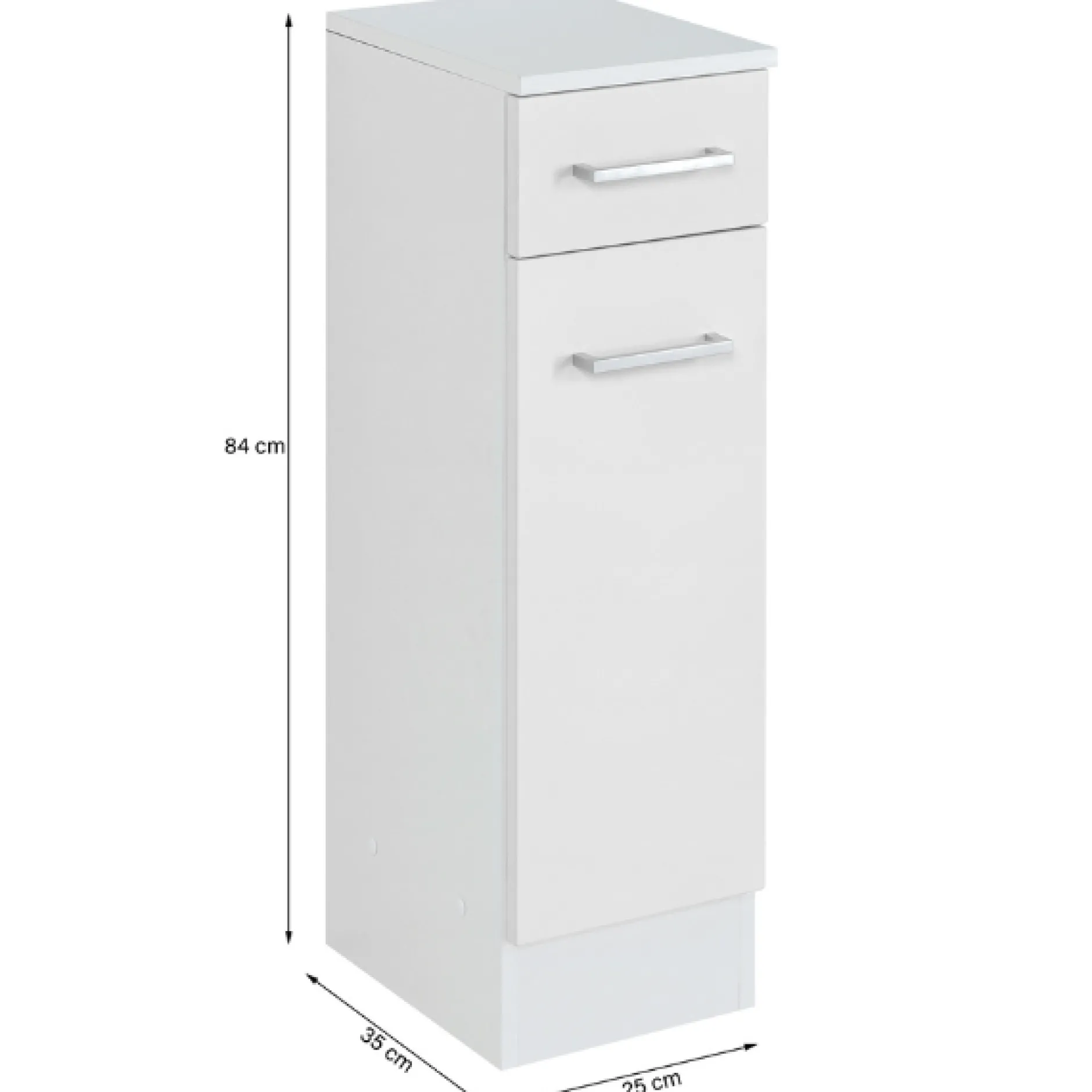 RiccaBadezimmer : Wandschrank, Badezimmerschrank, Spiegelschrank, Waschbeckenunterschrank, Säulenschrank - grau
