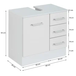 RiccaBadezimmer : Wandschrank, Badezimmerschrank, Spiegelschrank, Waschbeckenunterschrank, Säulenschrank - grau