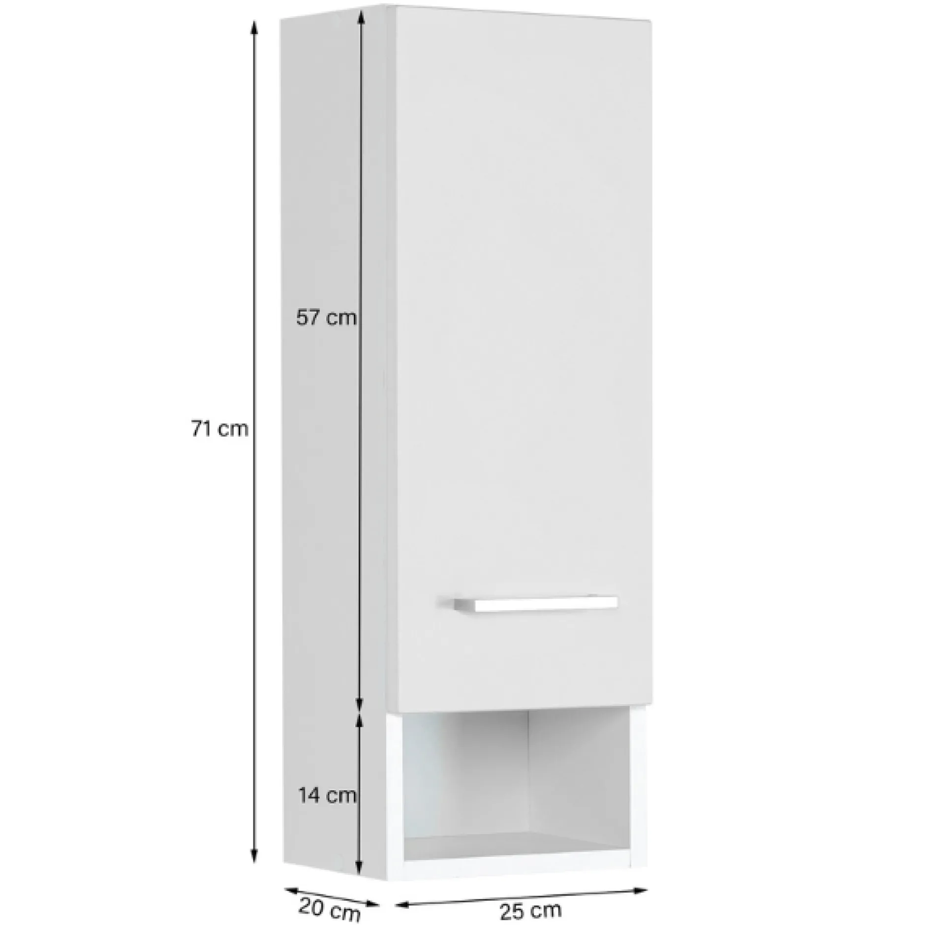RiccaBadezimmer : Wandschrank, Badezimmerschrank, Spiegelschrank, Waschbeckenunterschrank, Säulenschrank - grau