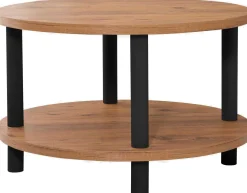 Roby Couchtisch | 100 % MELAMIN | Schwarz, Atlantische Kiefer