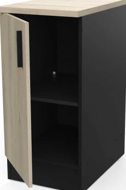 Romanie Unterschrank 40 cm 1 Drehtür und 1 Einlegeboden Kronberg Eiche/Mattschwarz