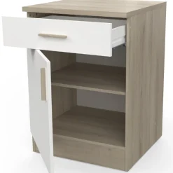 Romanie Unterschrank 60 cm 1 Schublade, 1 Drehtür und 1 Einlegeboden Kronberg Eiche/Mattweiß