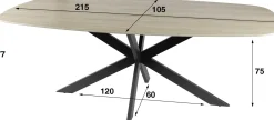 Romano Danish Oval Esstisch 215 cm / 3D Keramik Travertin