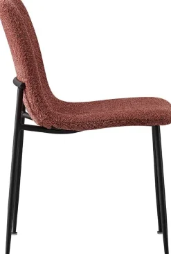 Rosa Bouclé Stuhl Alice | Metallbeine | H81.5xB42xT57cm
