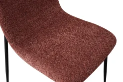 Rosa Bouclé Stuhl Alice | Metallbeine | H81.5xB42xT57cm