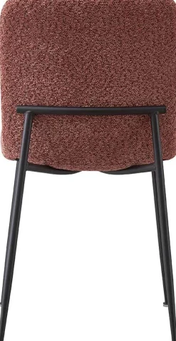 Rosa Bouclé Stuhl Alice | Metallbeine | H81.5xB42xT57cm
