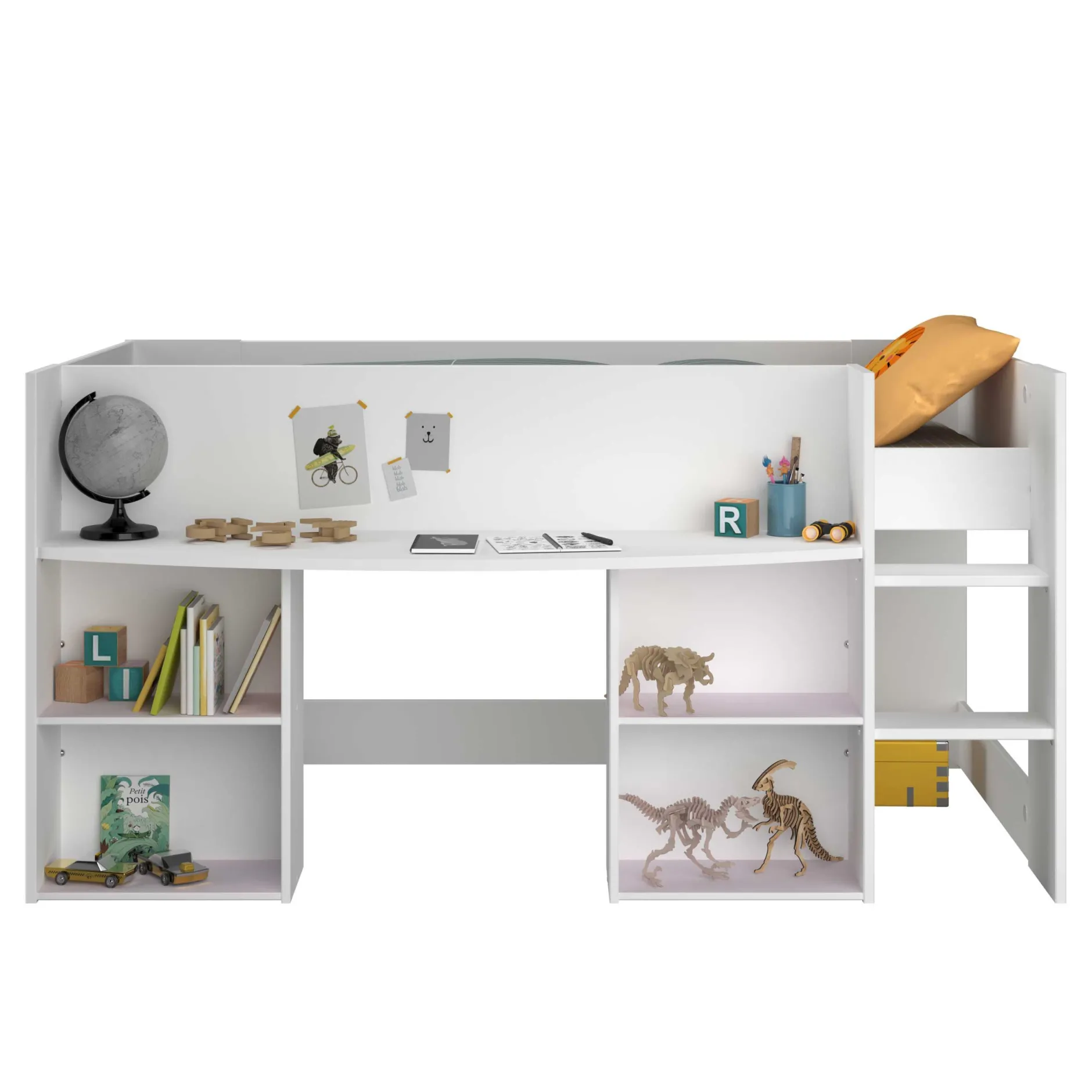 Rue-Schlafzimmer-Set | Halbhohe Schlafcouch und Kommode
