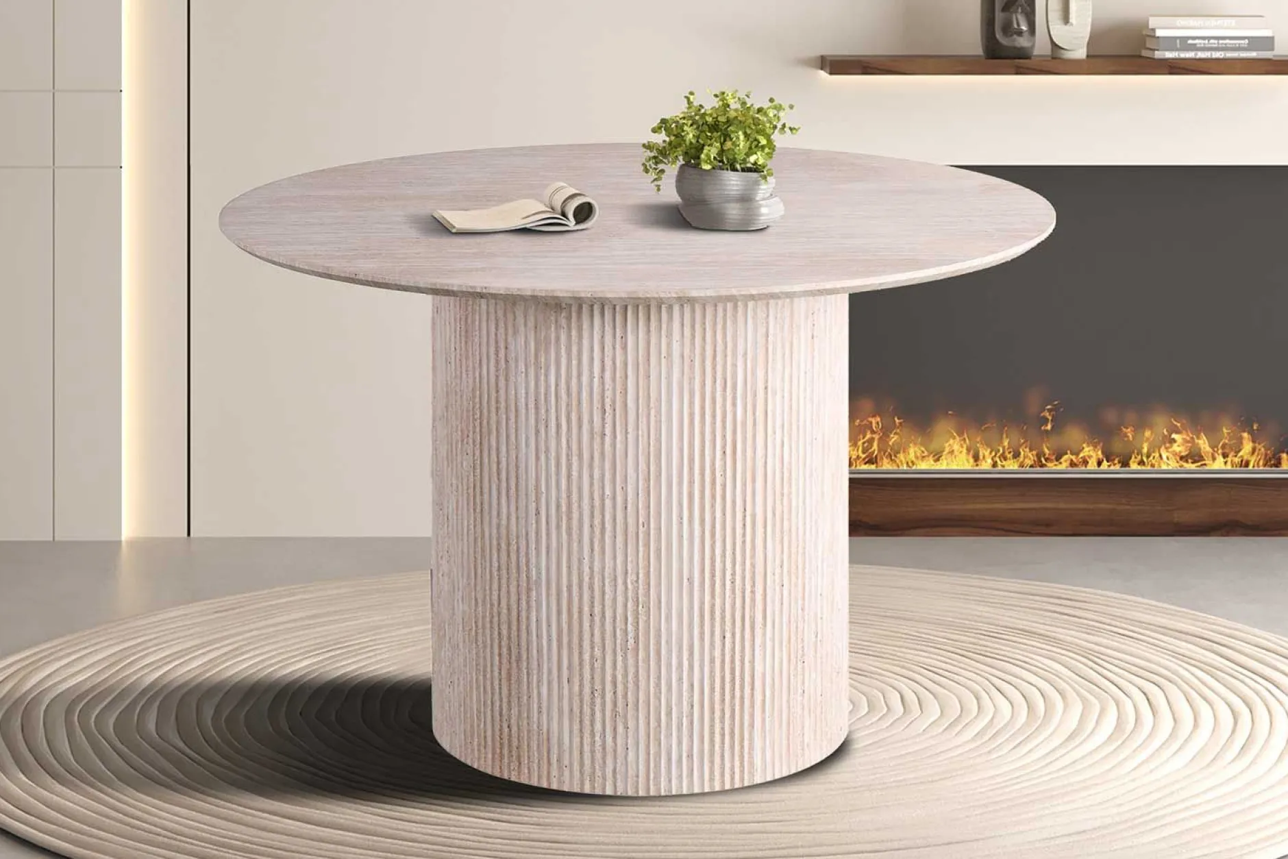 Runder Esstisch Lagos - Ø120x76cm - Travertin