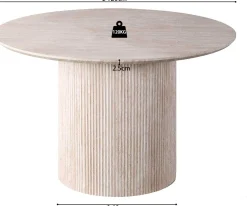Runder Esstisch Lagos - Ø120x76cm - Travertin