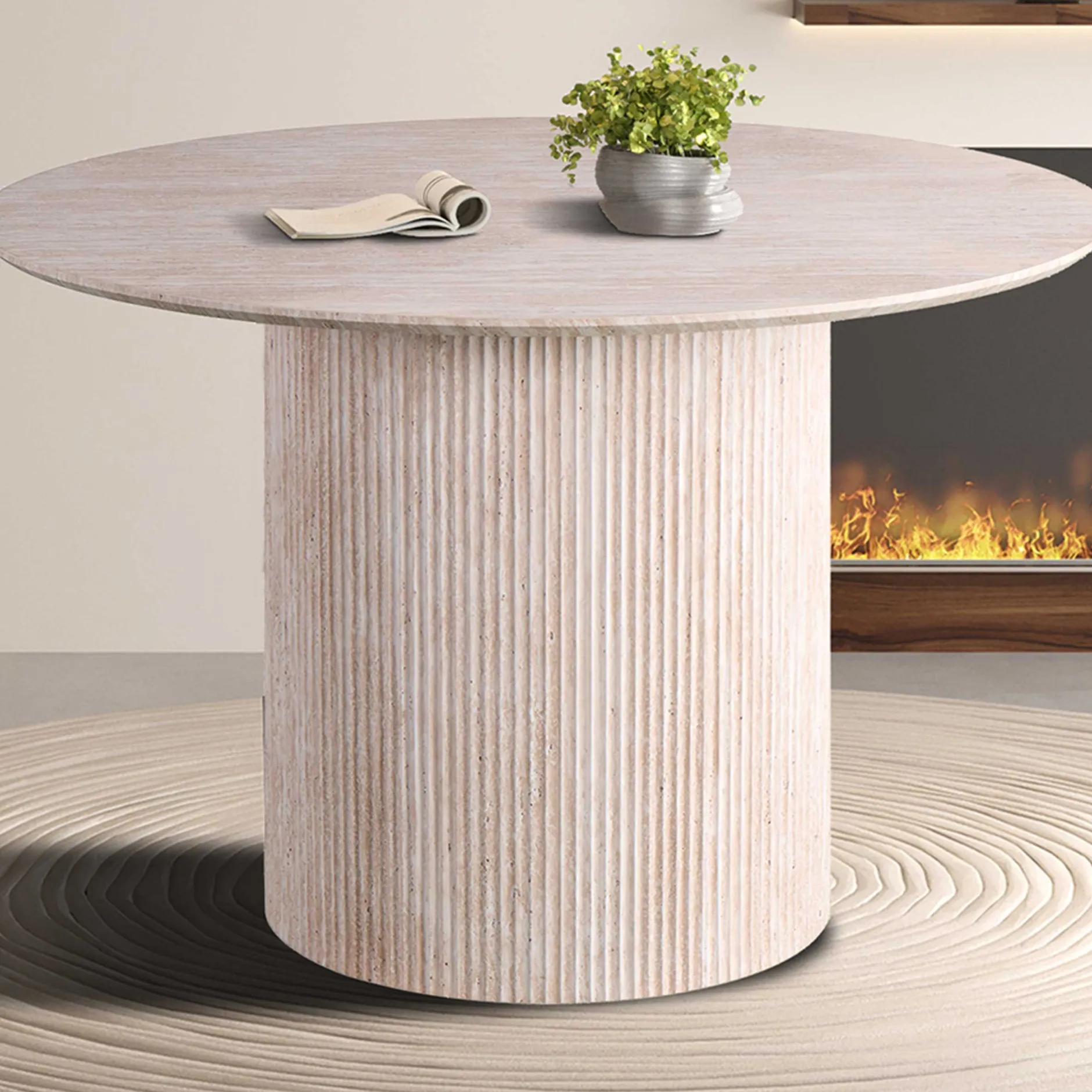 Runder Esstisch Lagos - Ø120x76cm - Travertin