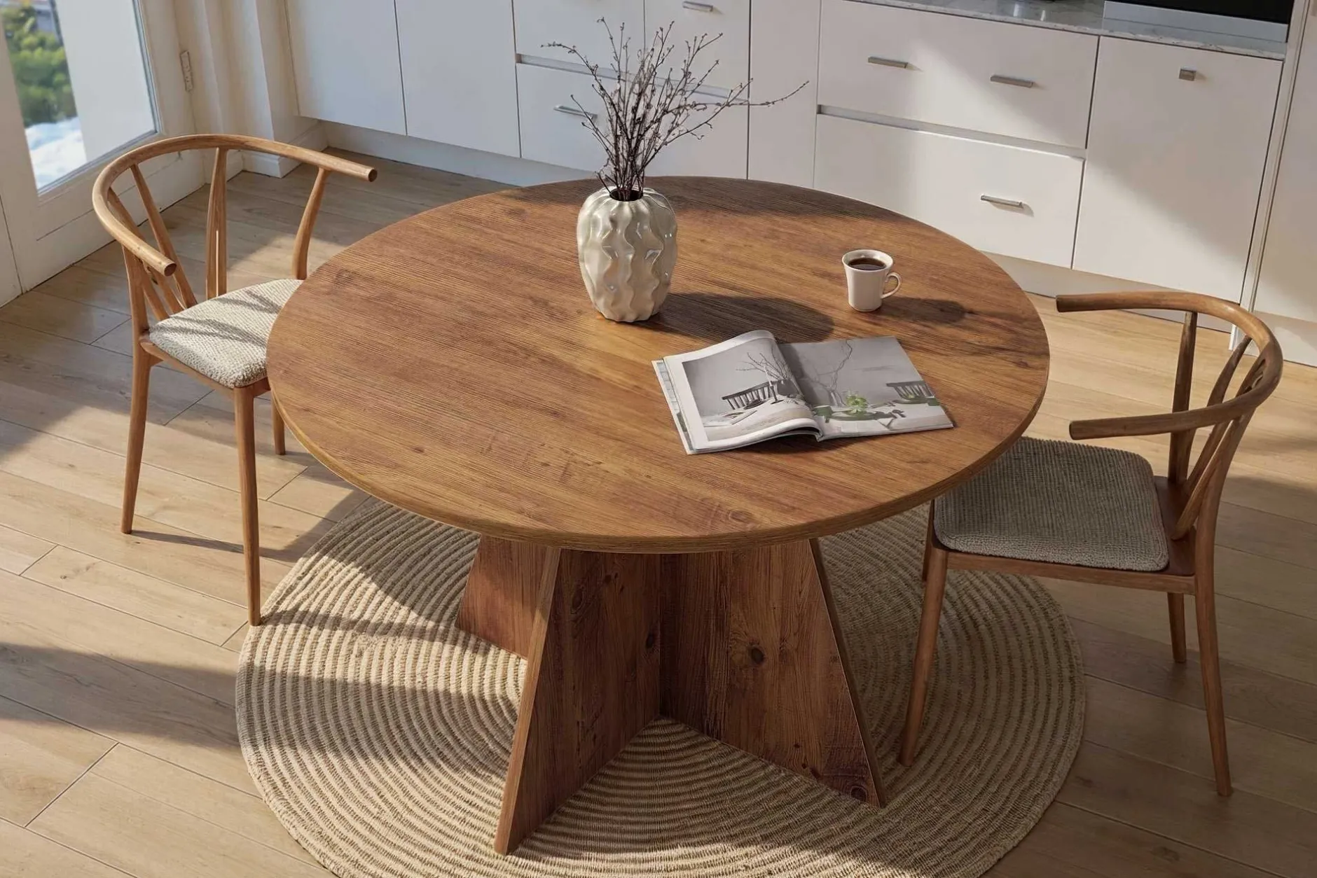 Runder Esstisch Virella - Ø120x75cm - Atlantic Pine