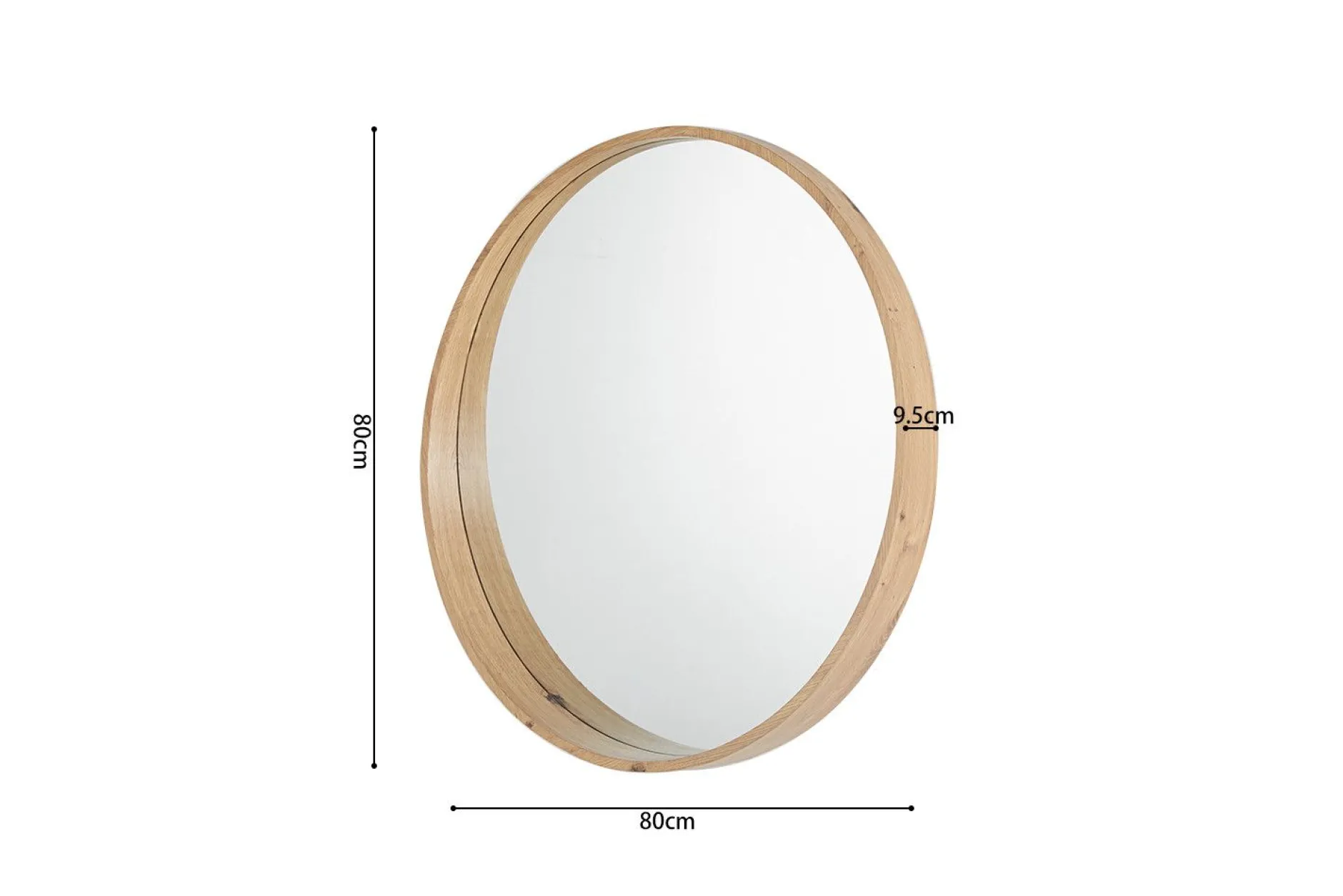 Runder Spiegel Ria | Ø80 x 10 cm | Old Oak Design