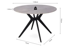 Runder Tisch Apollo | Ø110 x 76 cm | Grau