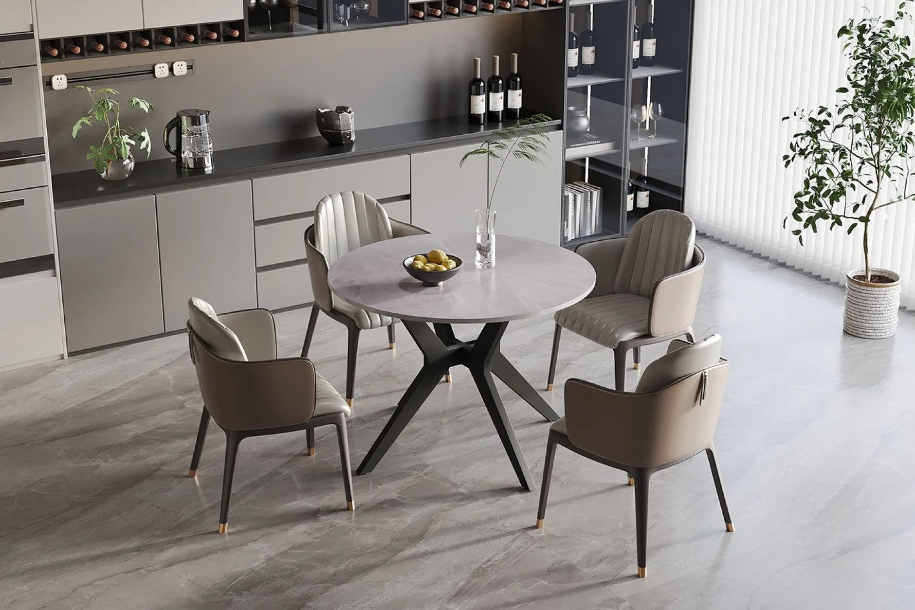 Runder Tisch Apollo | Ø110 x 76 cm | Grau