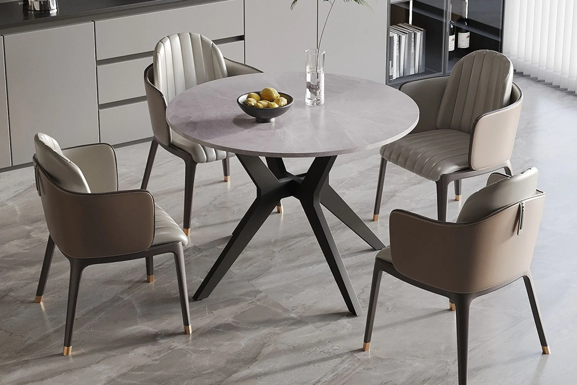 Runder Tisch Apollo | Ø110 x 76 cm | Grau