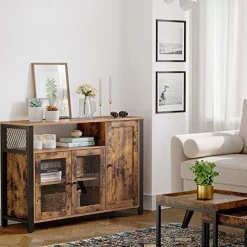 Rustikaler brauner Stahl-Lagerschrank mit Montagesatz