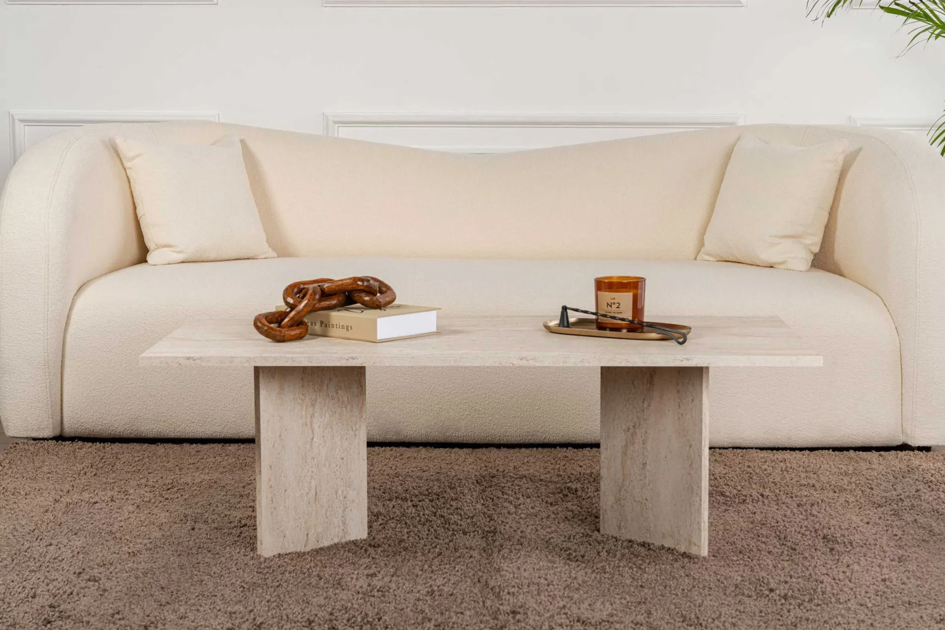 Sabin Couchtisch | 100 % MELAMIN | Travertin